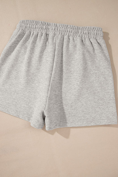 Solid Pullover Sweatshirt And Shorts 2 Piece Set | Light Grey