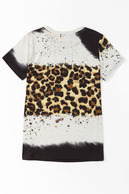 Train Station Graphic Leopard Print T Shirt | Brown