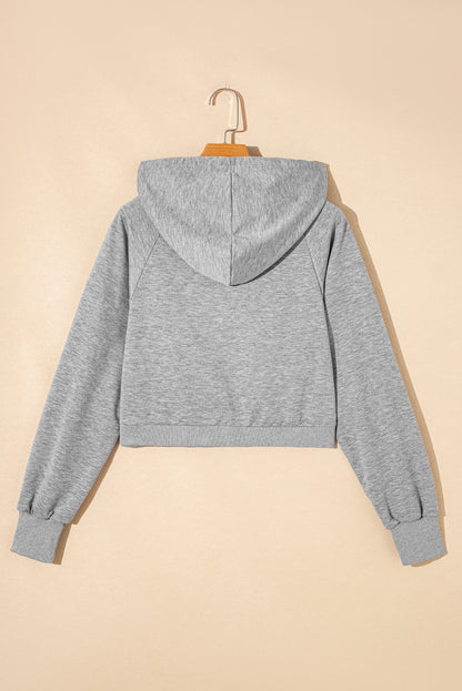 Drawstring Hoodie And High Waist Pants Lounge Set | Gray