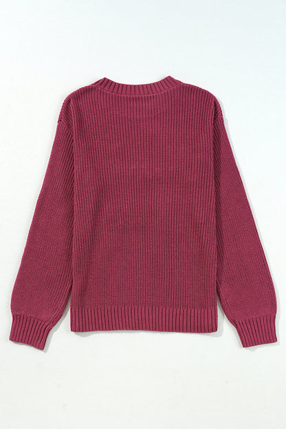 Thanks Giving Letter Graphic Crew Neck Sweater | Red Sandalwood