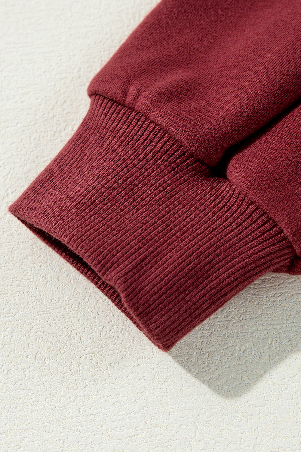 Two Tone Patchwork Drop Shoulder Pullover Sweatshirt | Mineral Red