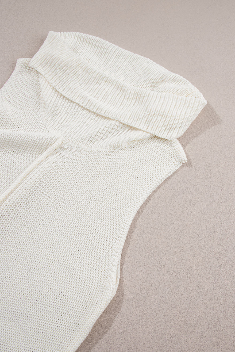 Central Seam Cowl Neck Sweater Vest | White