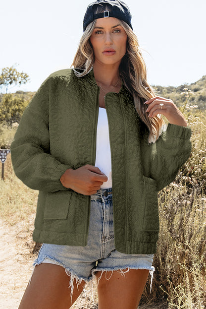 Floral Quilted Jacket | Jungle Green