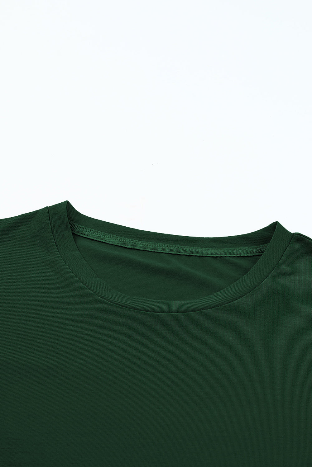 Casual Plain Crew Neck Tee | Green