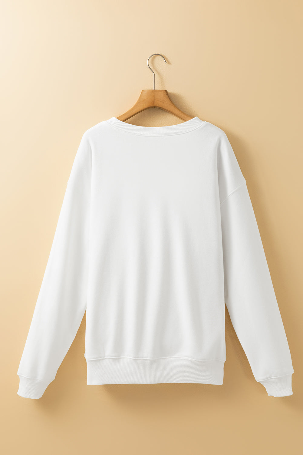 Rhinestone Butterfly Graphic Crewneck Oversized Sweatshirt | White