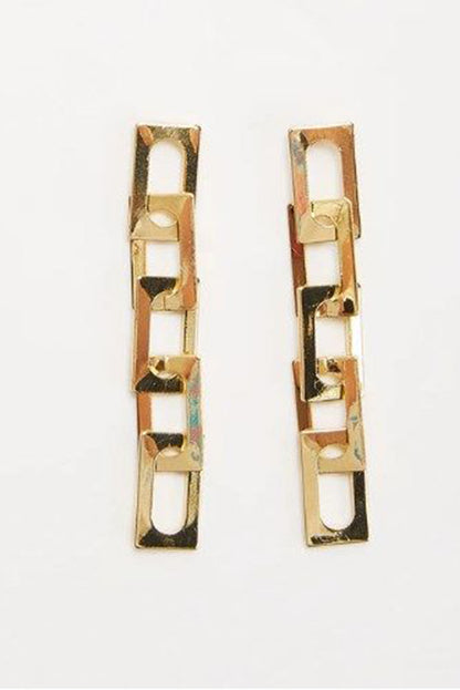 Chain Connect Alloy Dangle Earrings | Gold