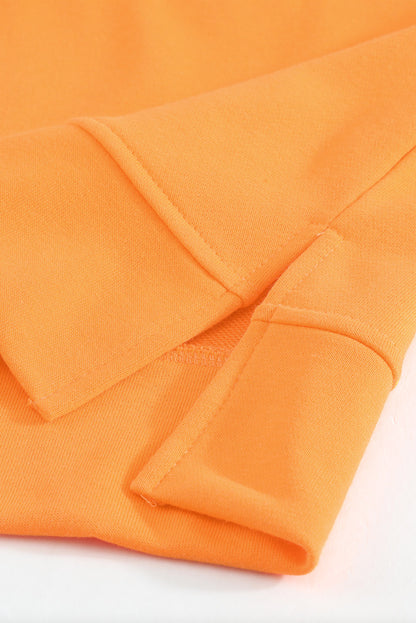 Colourblock  Contrast Stitching Sweatshirt With Slits | Orange