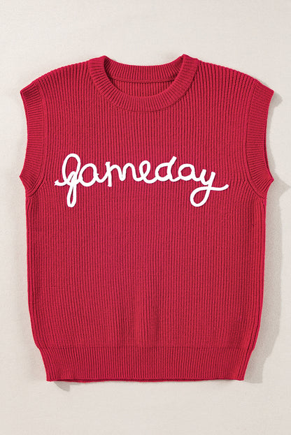 Game Day Rugby Football Season Sweater Vest | Racing Red