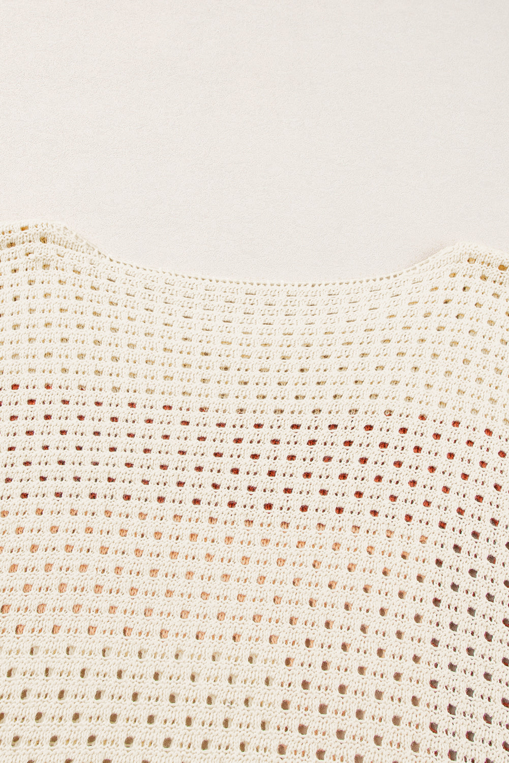 Pointelle Knit Colourblock Baggy Sweater | Apricot