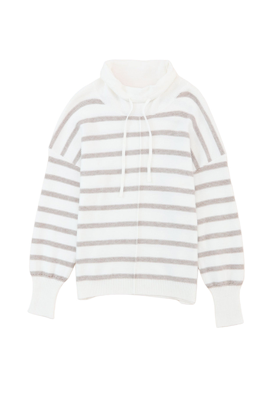 Cowl Neck d Print Drop Shoulder Sweater | Stripe