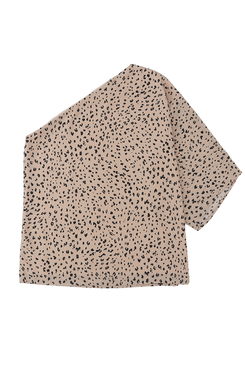 Leopard Asymmetric One Shoulder Blouse | Khaki