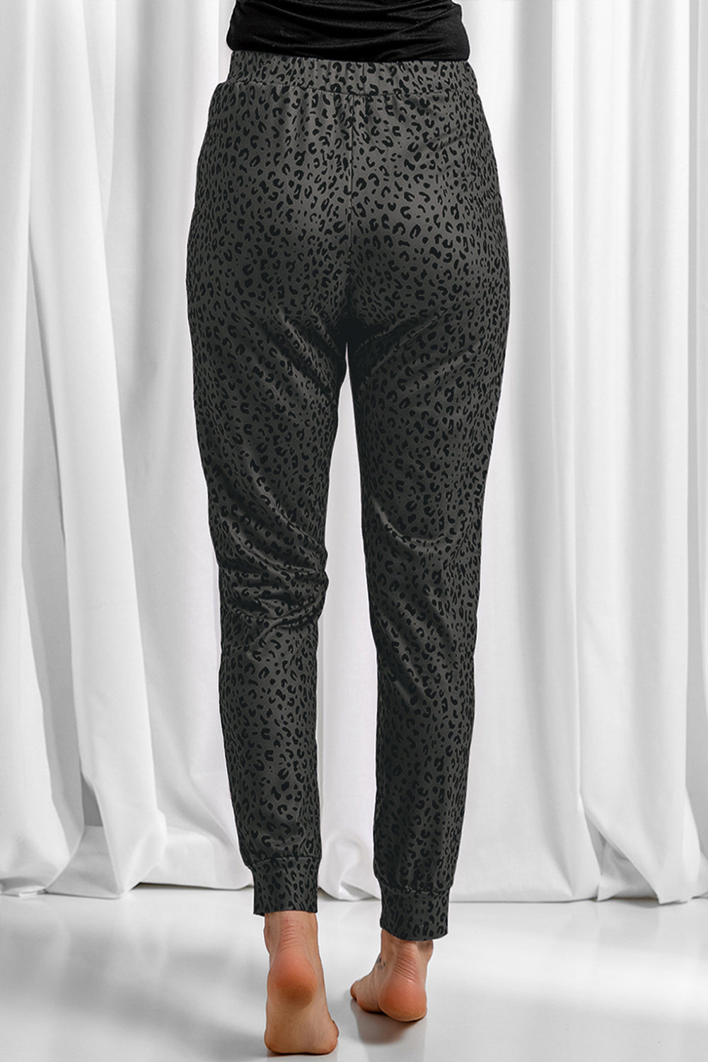 Breezy Leopard Joggers | Black