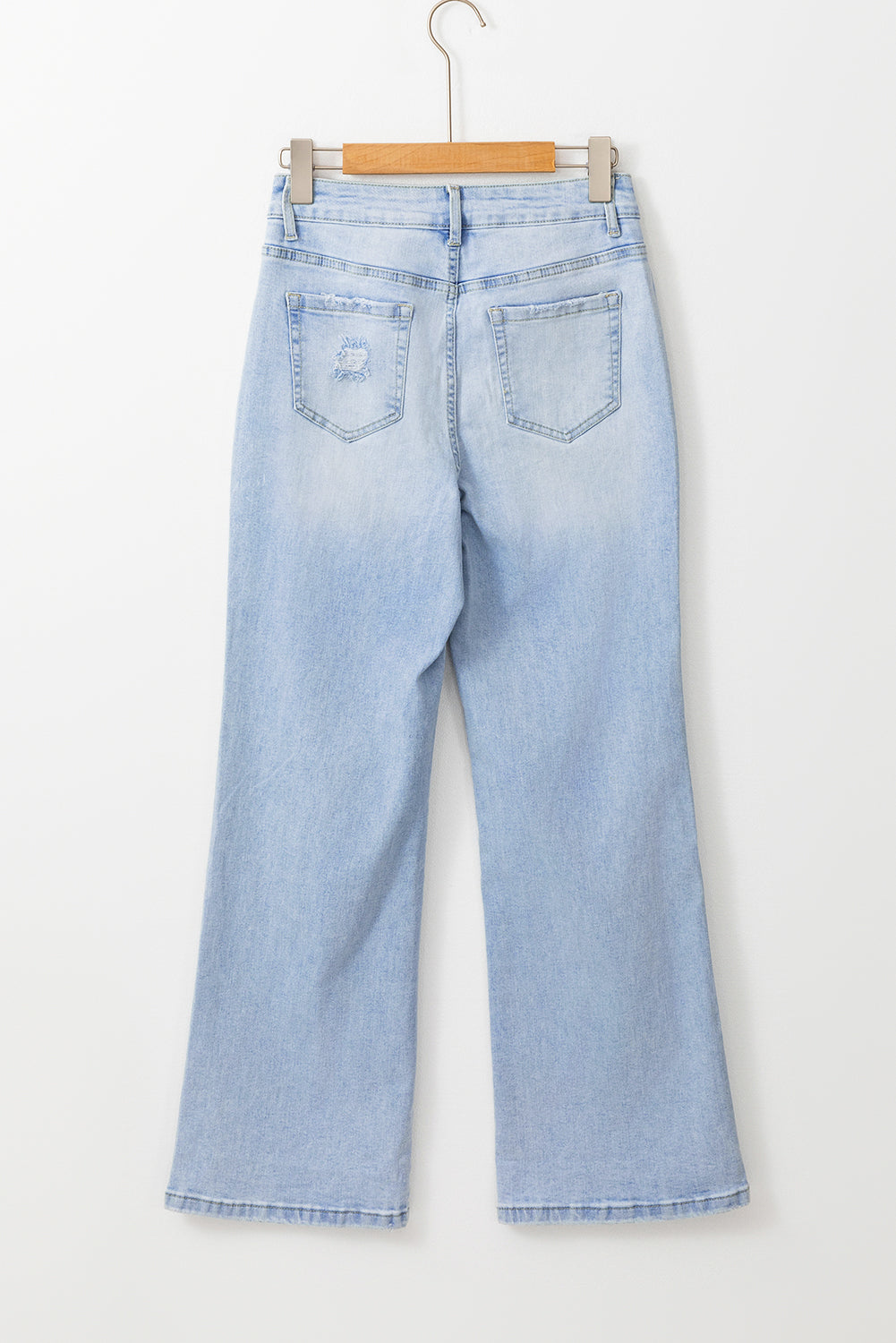 Vintage Light Wash Distressed Flare Jeans | Beau Blue