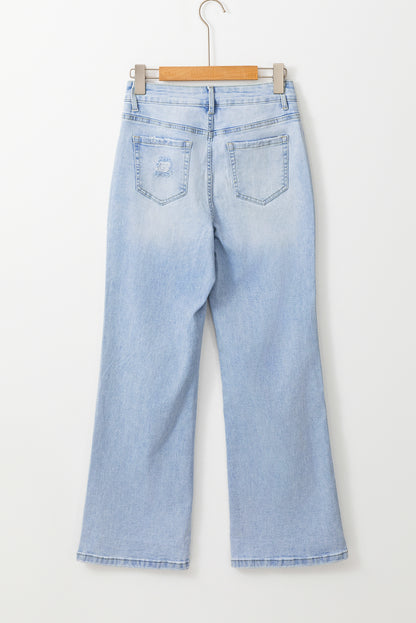 Vintage Light Wash Distressed Flare Jeans | Beau Blue