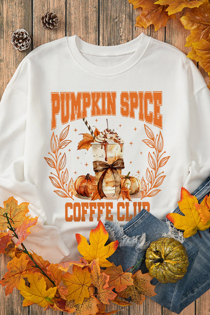 Pumpkin Spice Coffee Club Graphic Sweatshirt | Beige