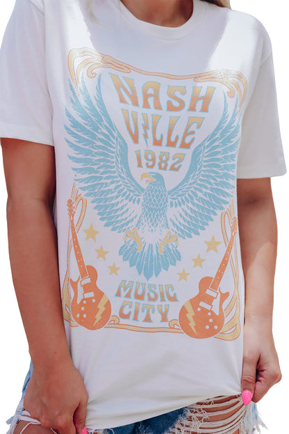 Nashville 1982 Music City Casual T Shirt | White