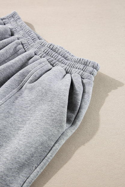 Solid Exposed Seams Hoodie And Joggers Activewear Set | Gray