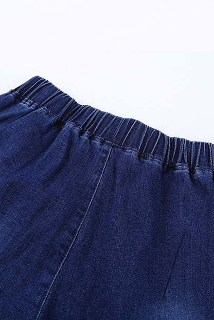 Distress Drawstring Pocketed Joggers | Blue