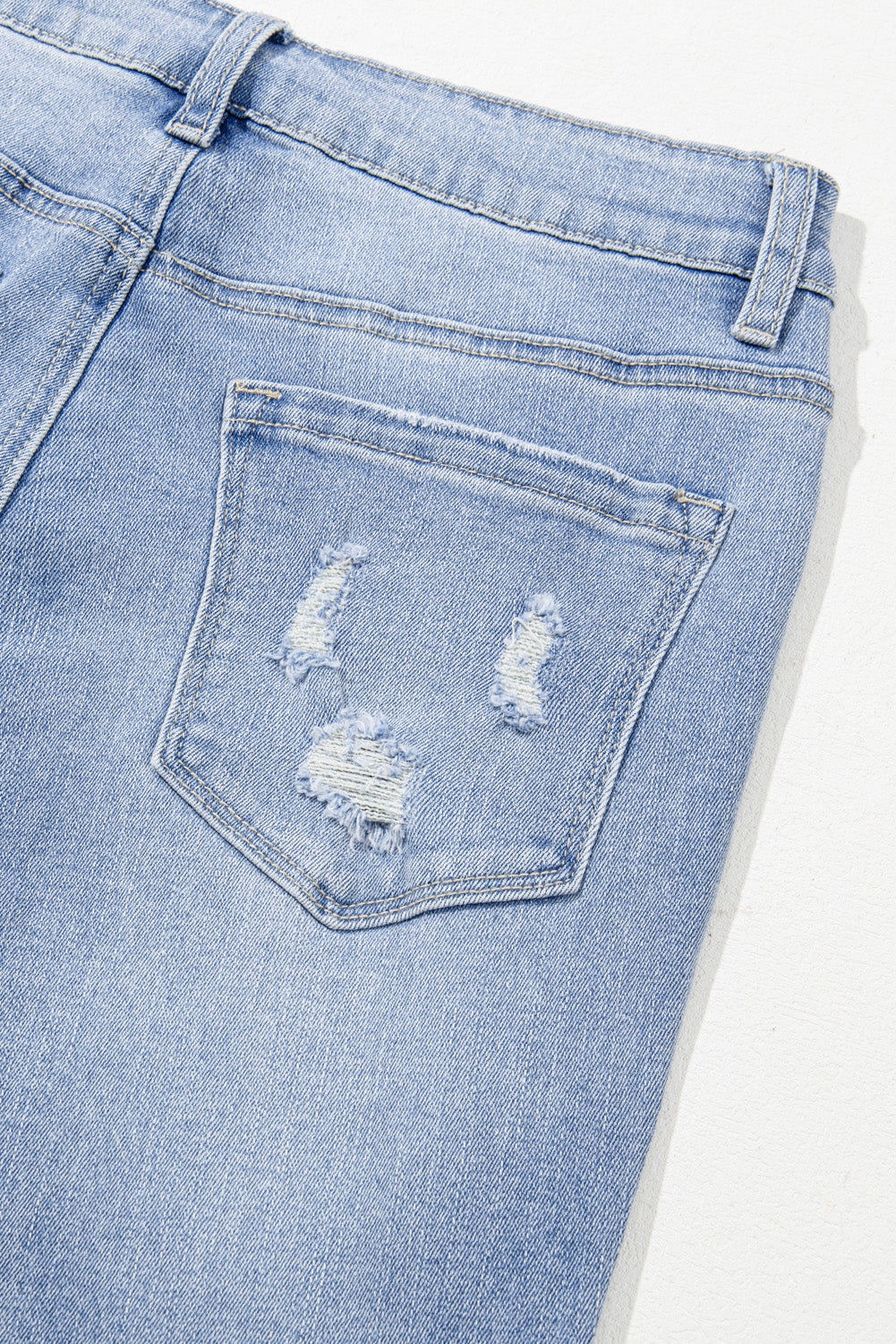 Acid Wash Raw Hem High Waist Flared Jeans | Ashleigh Blue