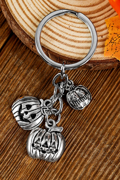 Halloween Pumpkin Face Alloy Keychain | Silvery