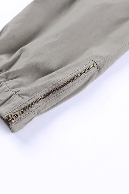 Slim Fit Pocketed Twill Jogger Pants | Green