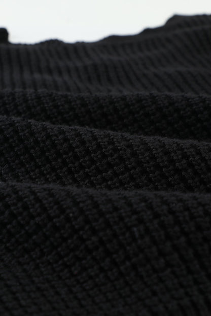 Cross Back Hollow-Out Sweater | Black