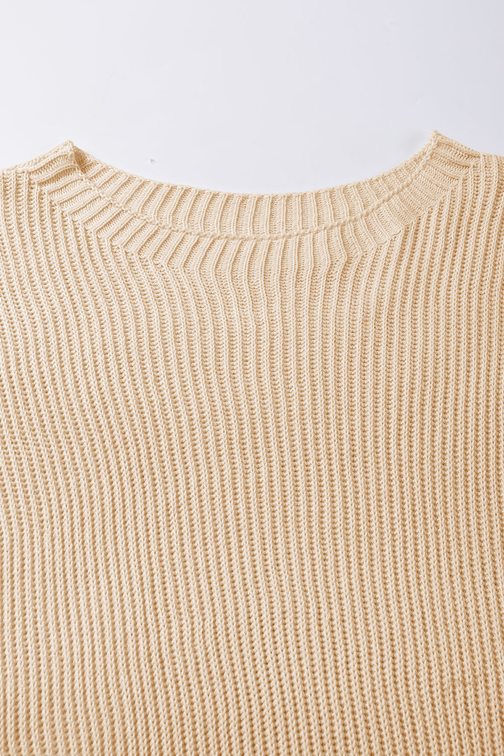 Short Sleeve Side Slit Oversized Sweater | Apricot