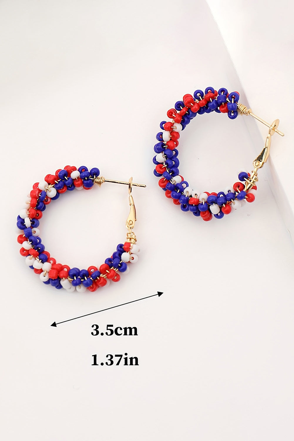 Flag Day Beaded Hoop Earrings | Fiery Red