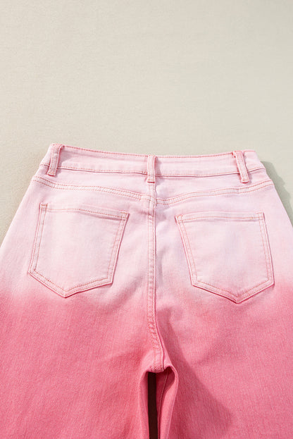 Scattering Rhinestone Gradient Denim Pants | Pink