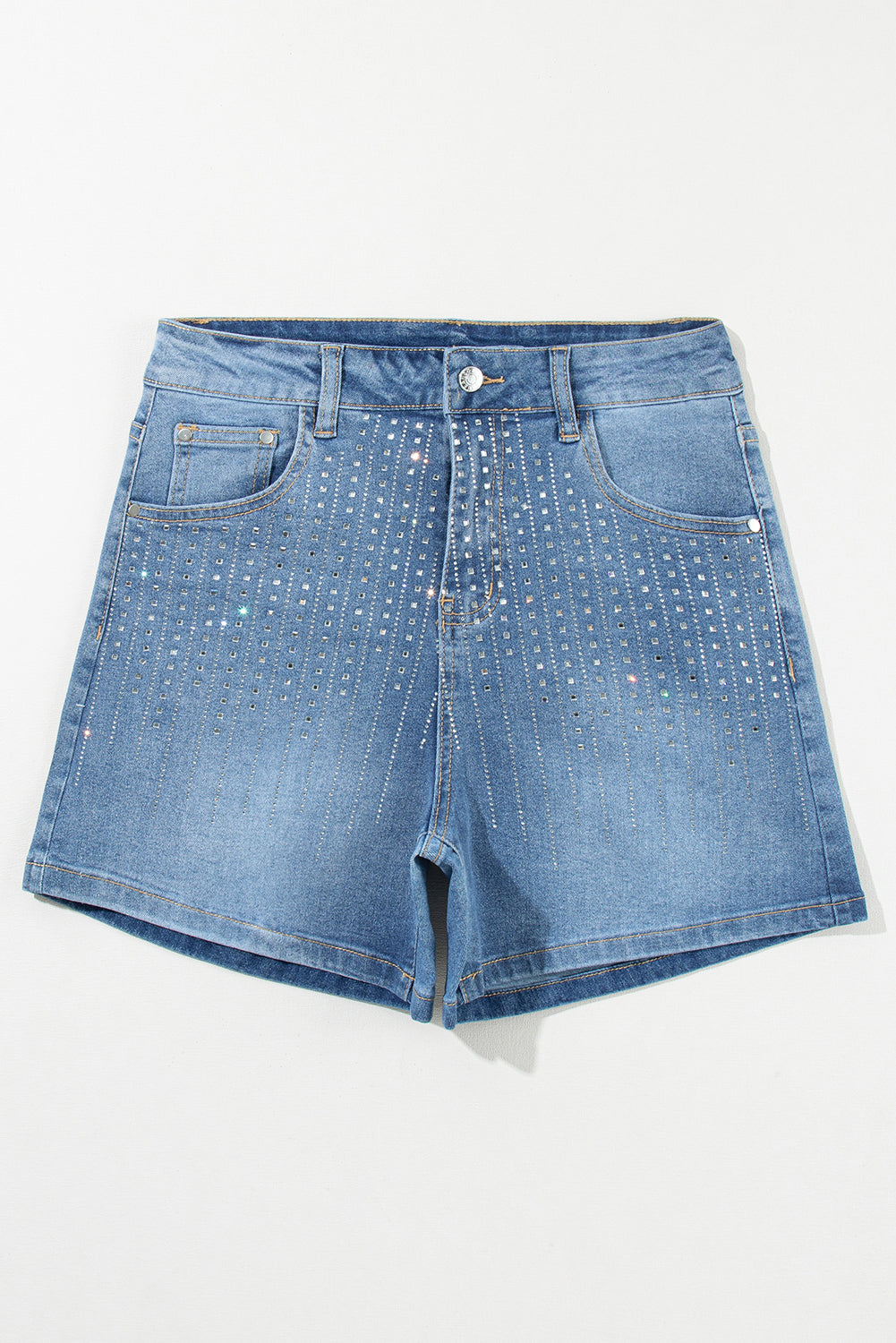 Rhinestone Embellished Denim Shorts | Ashleigh Blue