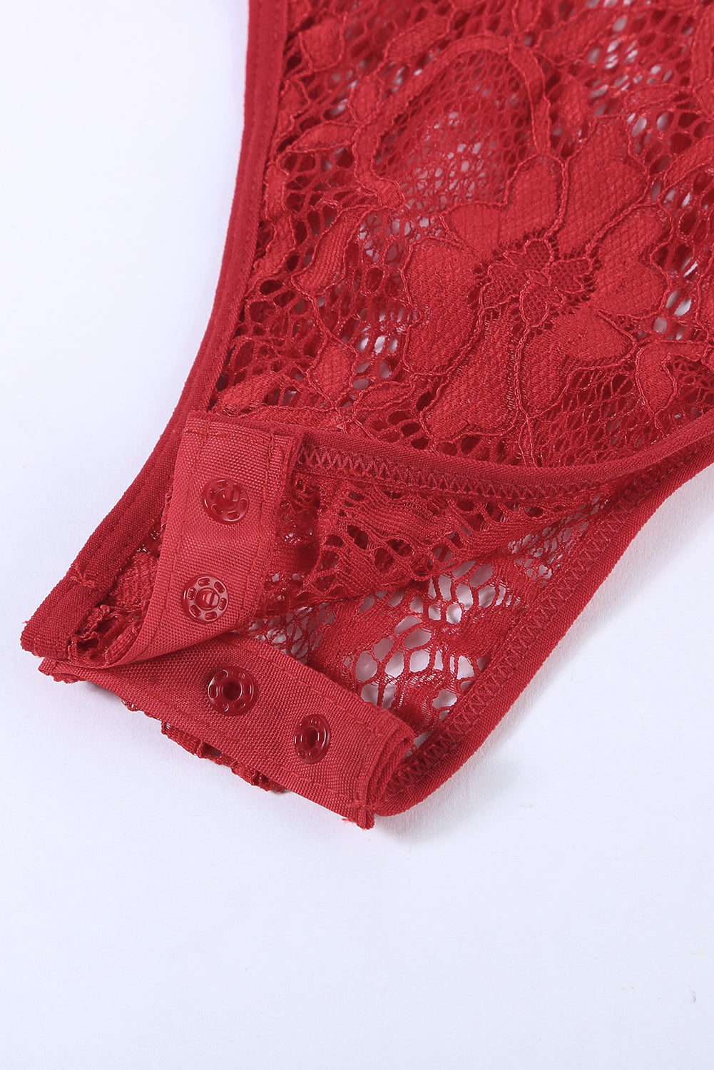 Fiery  Lace Panelled Teddy Lingerie | Red