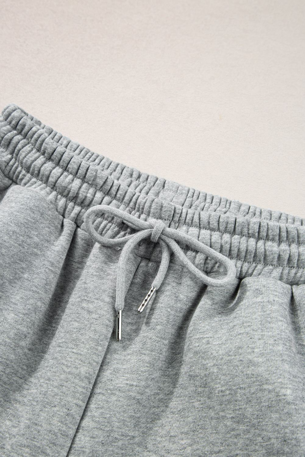 Solid Colour Side Striped Sweatshirt Active Set | Light Grey