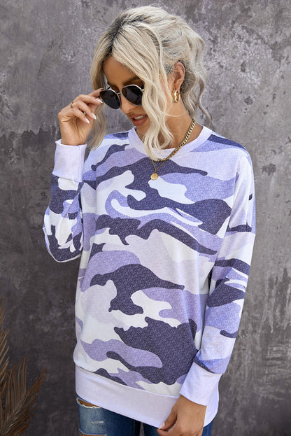 Digital Camo Print Sweatshirt | Blue