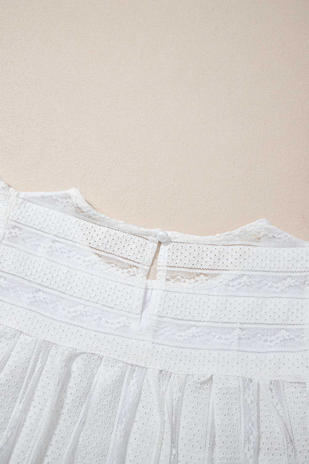 Ruffled Lace Flowy Tank Top | White