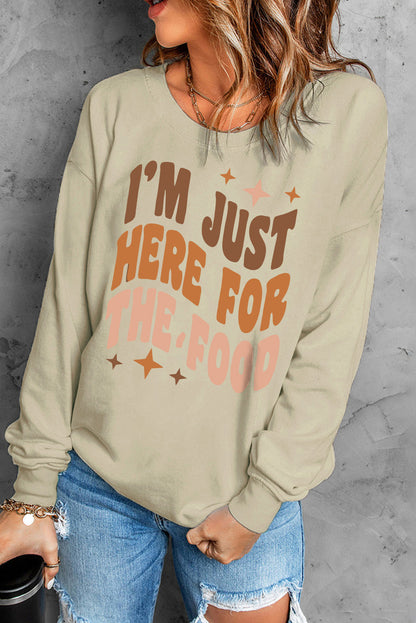 Im Just Here For The Food Graphic Sweatshirt | Khaki