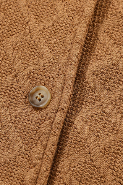 Cable Knit Flap Pocket Shacket | Camel