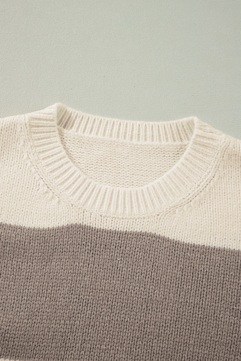 Colourblock Loose Pullover Sweater | Simply Taupe