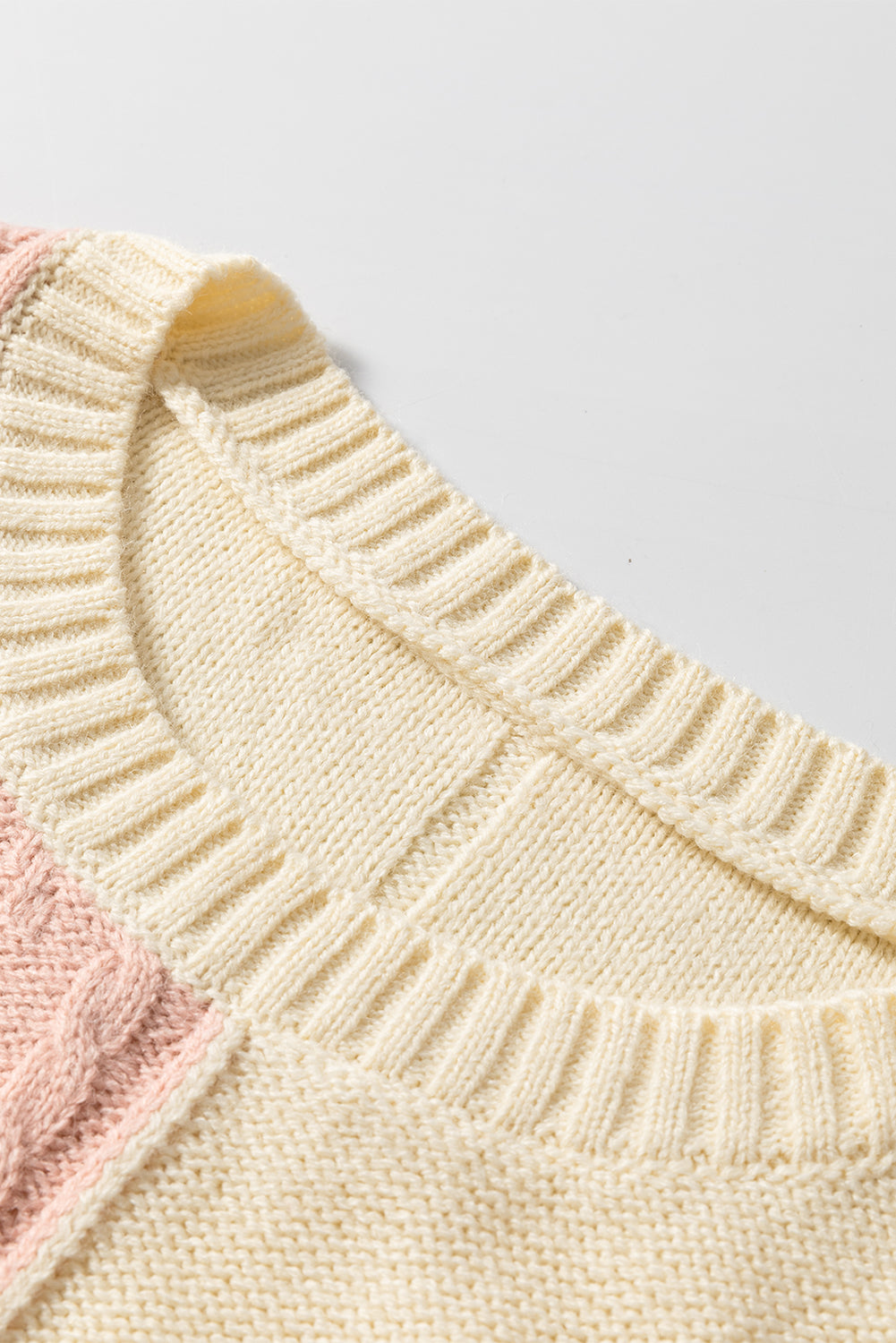 Colourblock Patched Pocket Drop Shoulder Sweater | Rose Tan