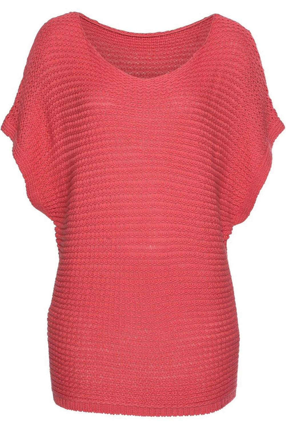 Solid Loose Knit Short Dolman Sleeve Sweater | Red Clay