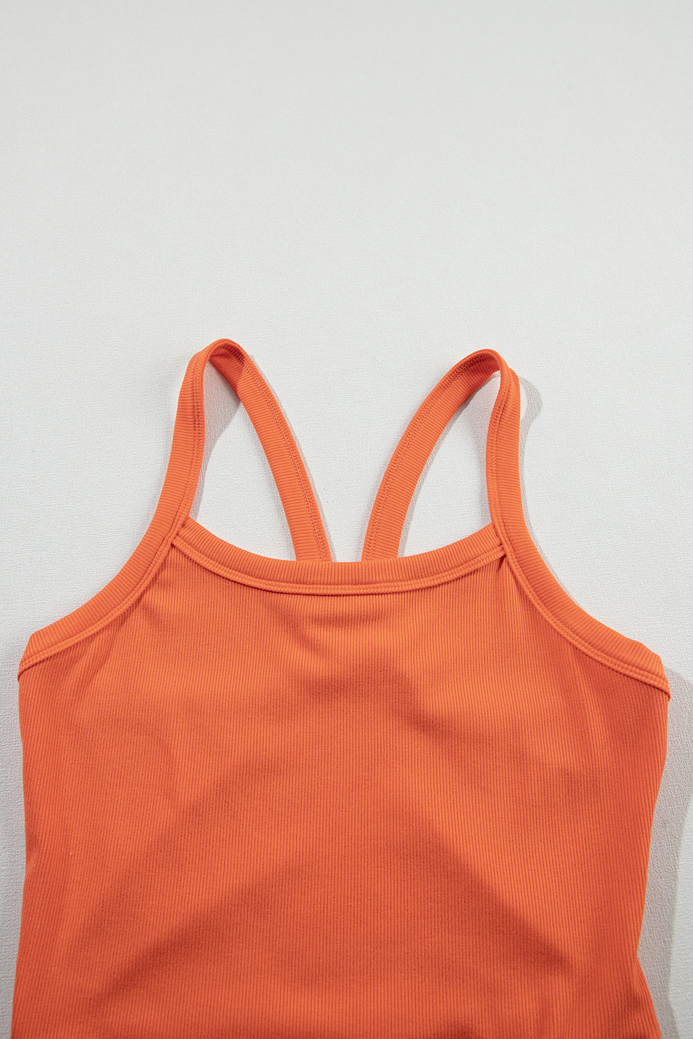 Athletic Ribbed Cropped Cami Top | Grapefruit Orange