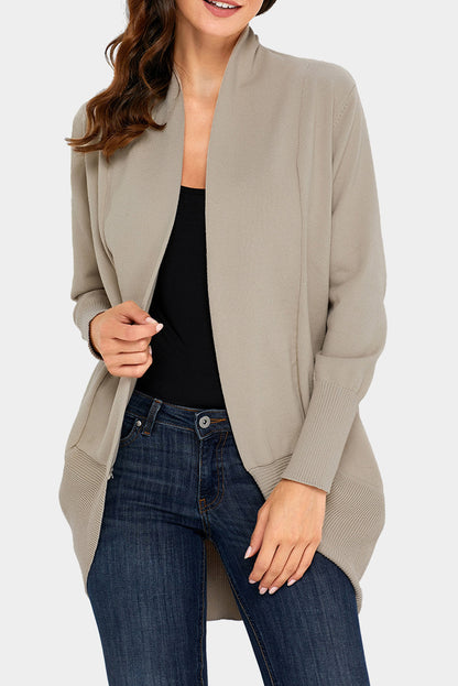 Super Soft Long Sleeve Open Cardigan | Khaki