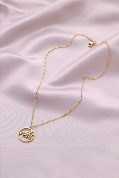 Special Gift Floral Mama Letter Necklace | Gold