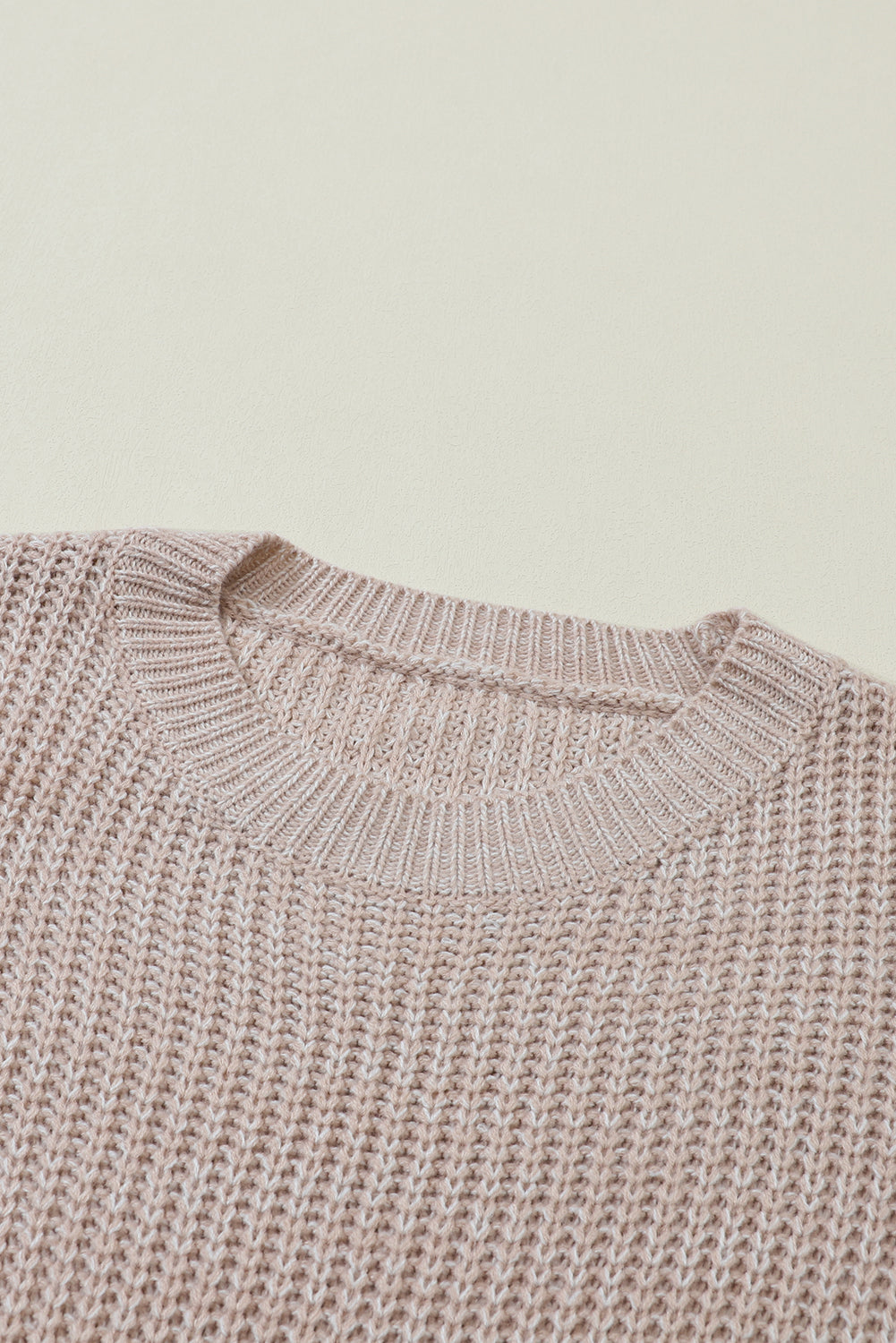 Cable Knit Sleeve Drop Shoulder Sweater | Parchment