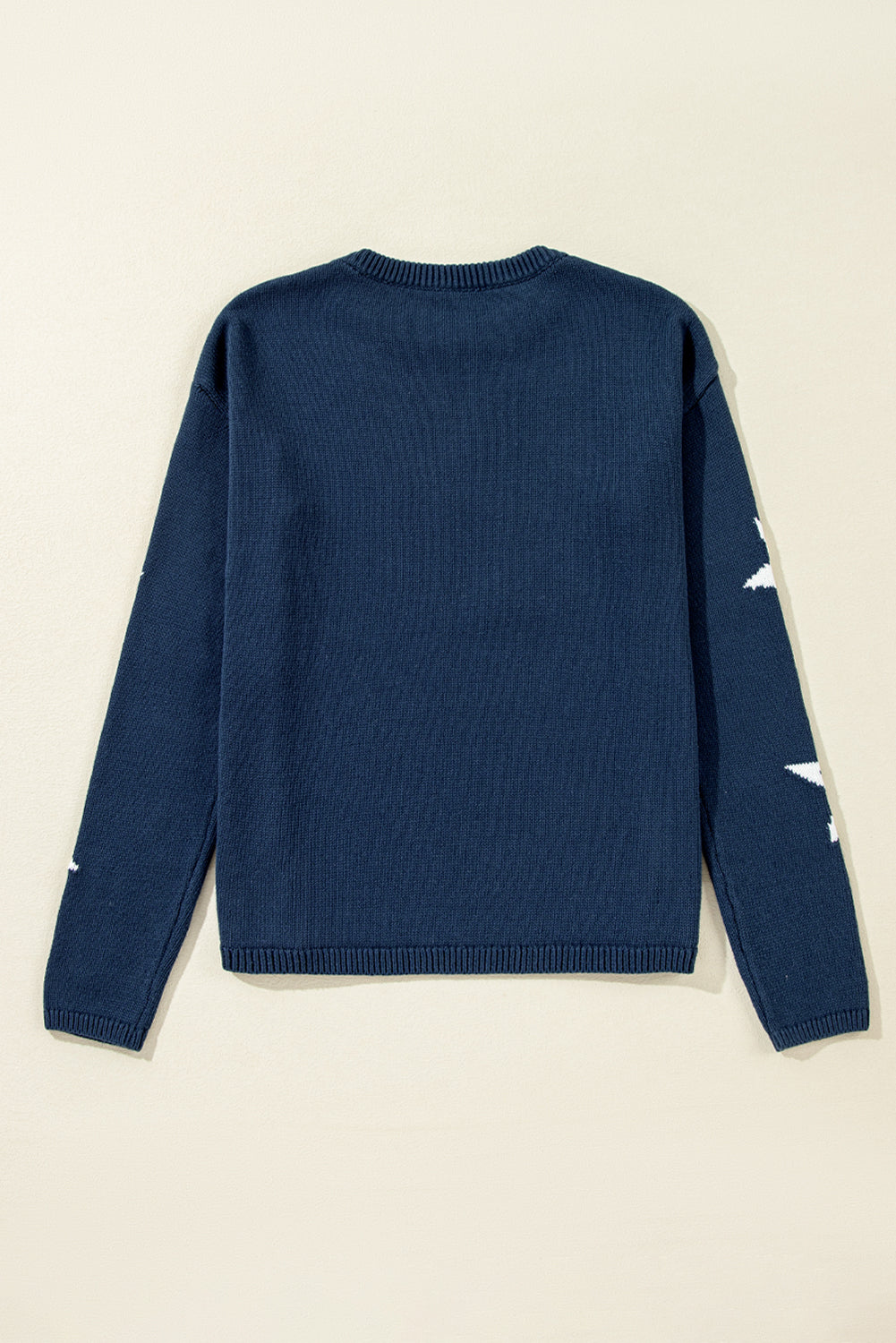 Star Pattern Drop Shoulder Knitted Sweater | Sail Blue