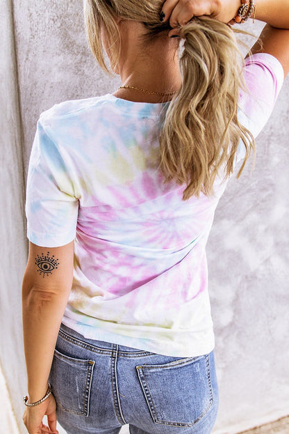 Say Yes To Adventure Tie-Dye Print Tee | White