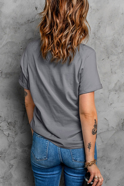 Usa Starry Graphic Casual Tee | Gray