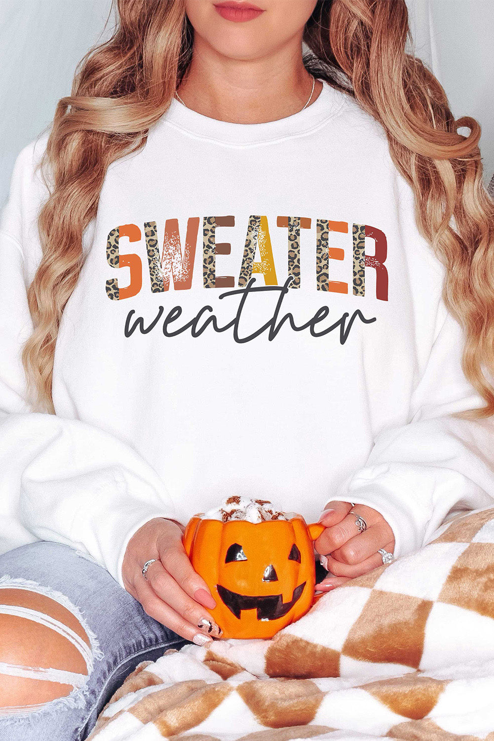 Sweater Weather Vibrant Monogram Sweatshirt | White