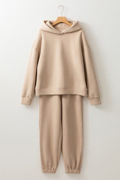 Chunky Two-Piece Hooded Sweatsuit | Pale Khaki