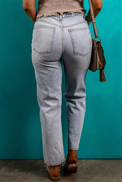 Acid Wash Straight Jeans | Beau Blue