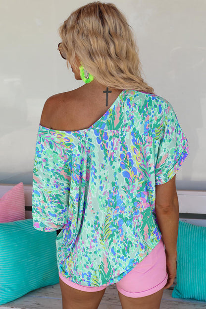 Loose Painted Floral Tee | Green